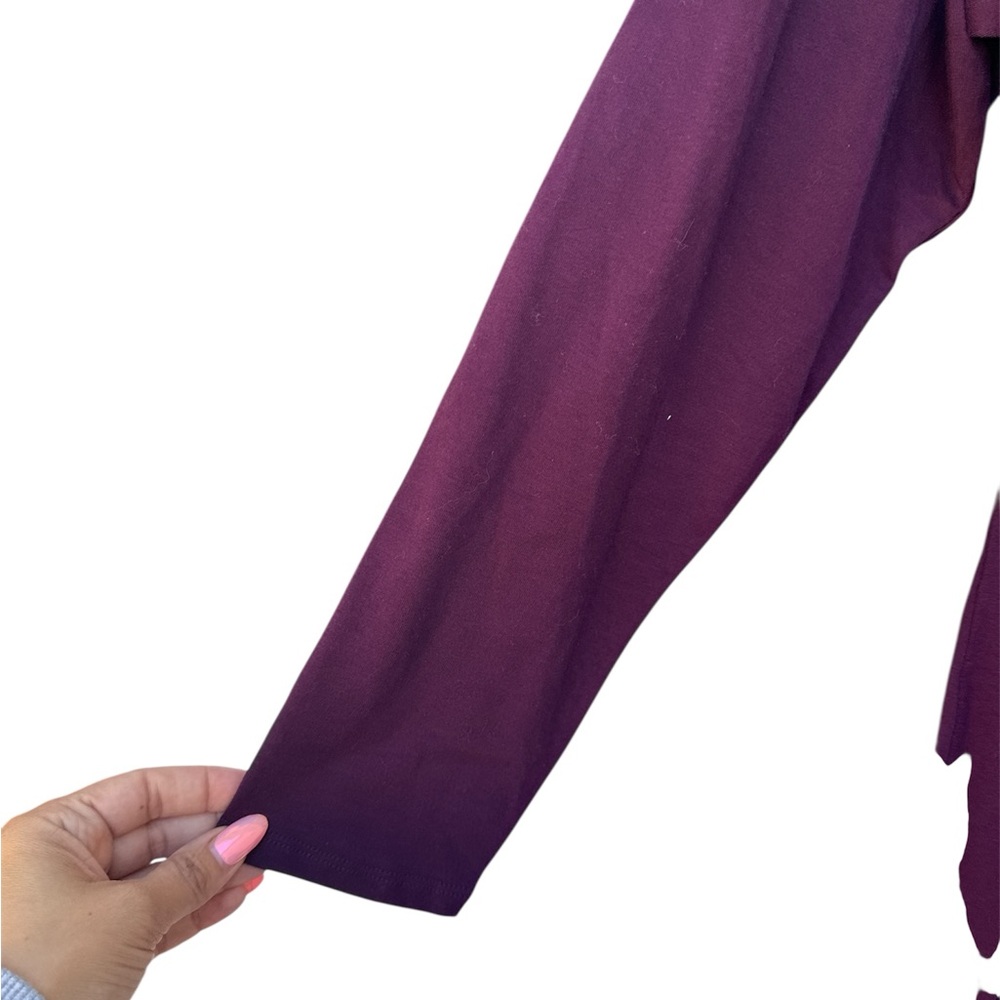 MAKE OFFEE π₯HP π₯ Ava & Viv Rich Plum Long Sleeve Bodycon Cotton Dress valentine - Picture 6 of 7
